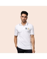 Greys&Blues Pima Collar T-Shirt-White with Black